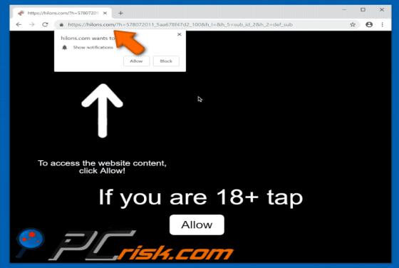Hilons.com POP-UP Redirect