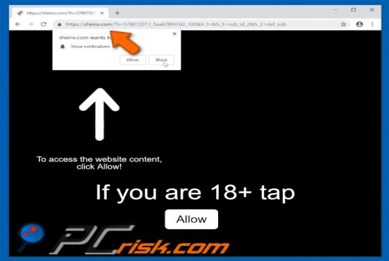 Sheinx.com POP-UP Redirect