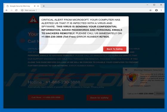 Virus Is Sending Your Information To Hackers POP-UP Scam