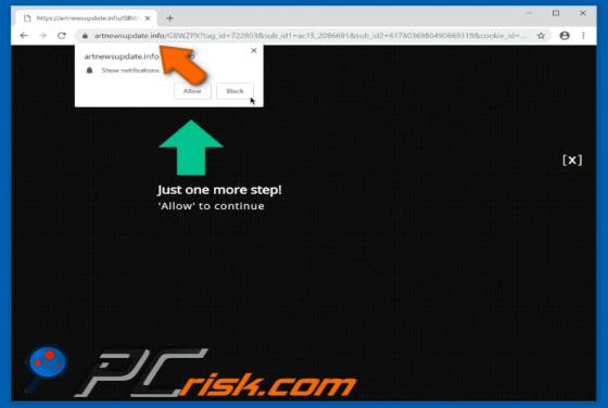 Artnewsupdate.info POP-UP Redirect