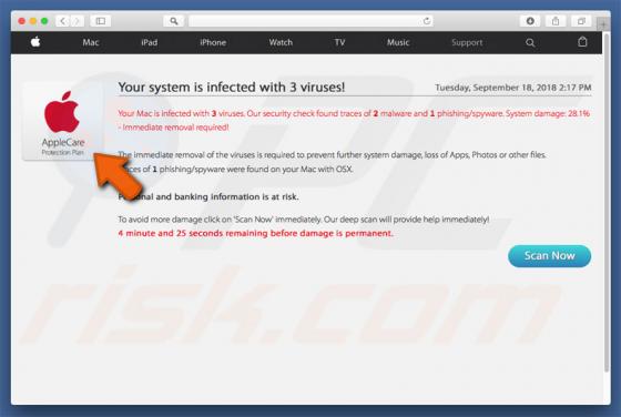 AppleCare Protection Plan POP-UP Scam (Mac)
