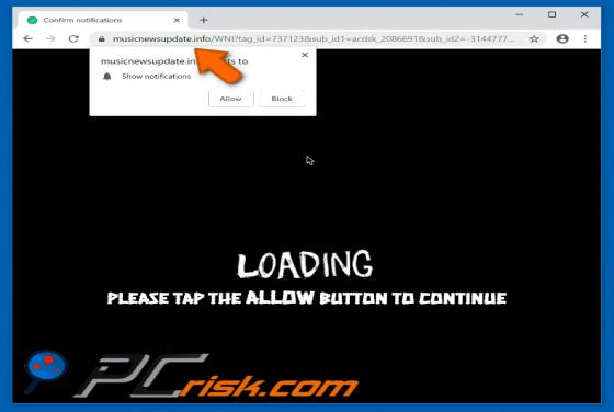 Musicnewsupdate.info POP-UP Redirect