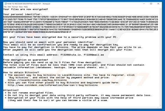F1220@tuta.io Ransomware