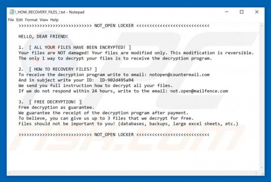 NOT_OPEN LOCKER Ransomware