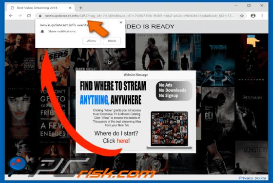 Newsupdateset.info POP-UP Redirect