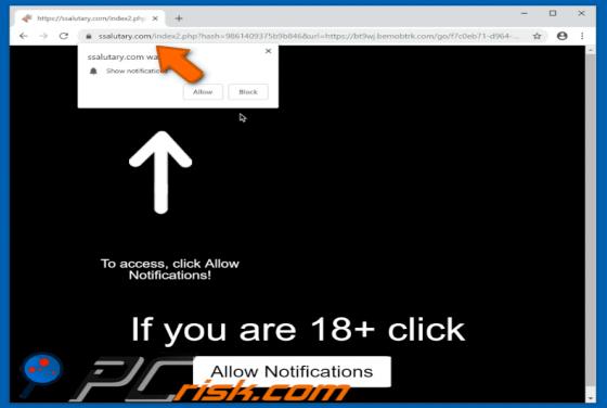 Ssalutary.com POP-UP Redirect