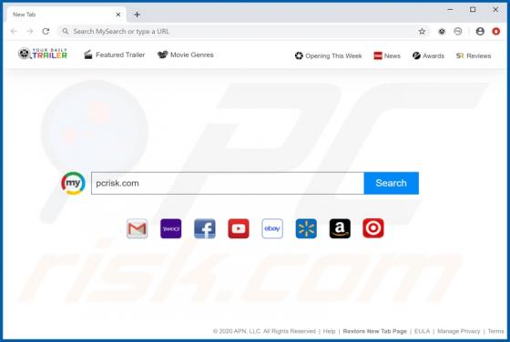 Your Daily Trailer Browser Hijacker