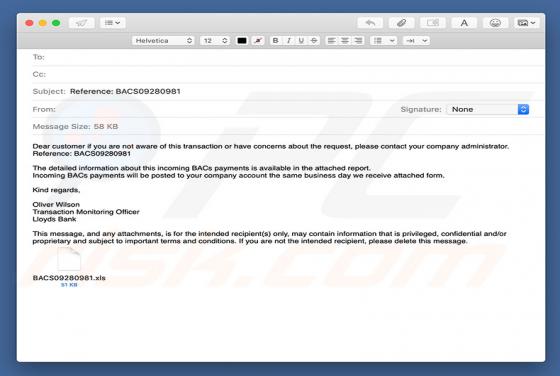 Lloyds Bank Email Virus