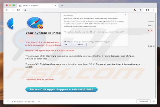 The Removal Of (3) Spyware Is Required POP-UP Scam (Mac)