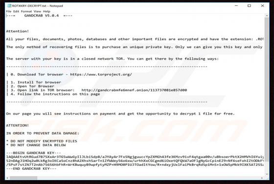 GANDCRAB 5.0.4 Ransomware