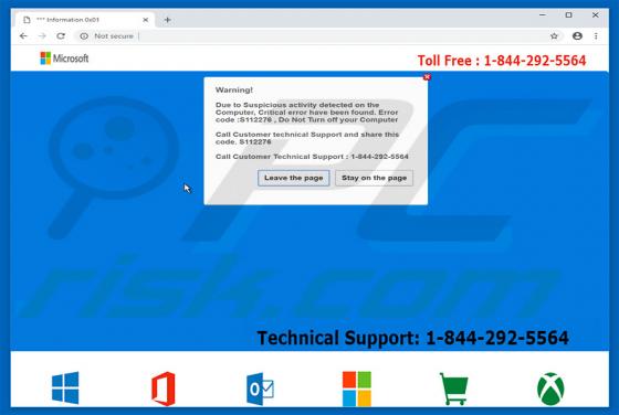 Error Code :S112276 POP-UP Scam