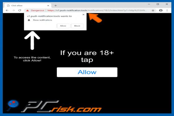 Push-notification.tools POP-UP Redirect