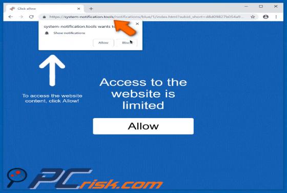 System-notification.tools POP-UP Redirect