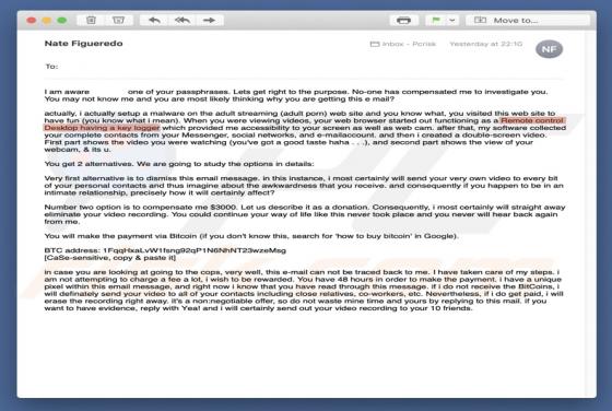 Remote Control Desktop With A Key Logger Email Scam