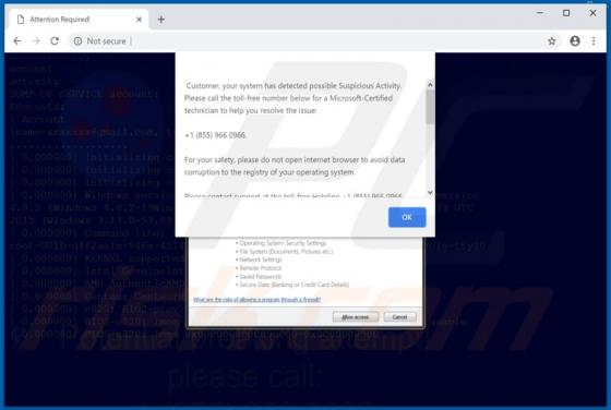 System Firewall Has Blocked Some Features POP-UP Scam