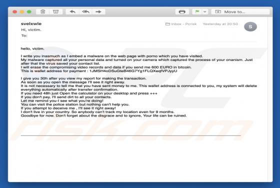 Embed A Malware On The Web Page Email Scam
