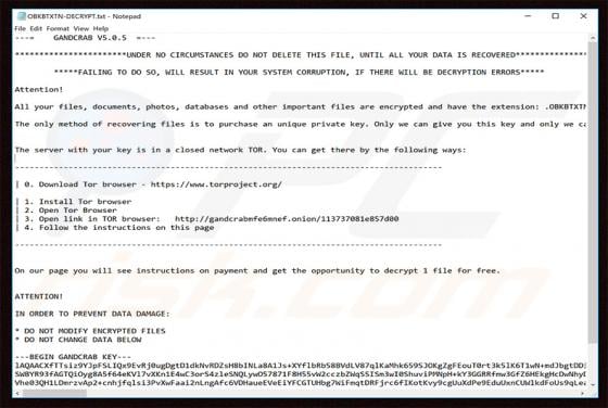 GandCrab 5.0.5 Ransomware