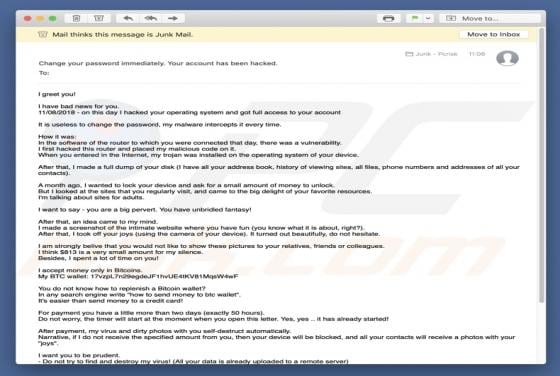 I Have Bad News For You Email Scam