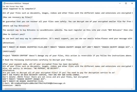 Kraken Cryptor v2.2 Ransomware
