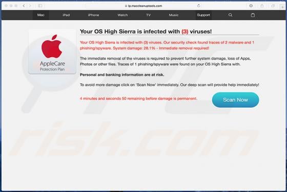 Your OS High Sierra Is Infected With (3) Viruses! POP-UP Scam (Mac)