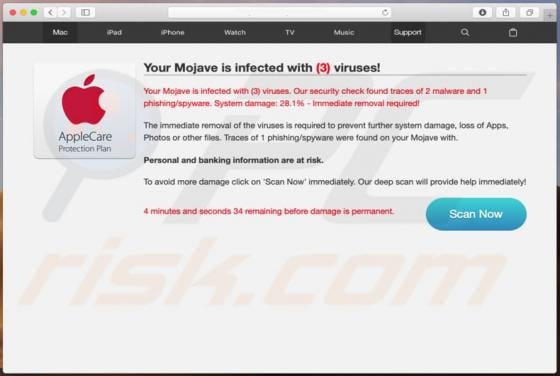 Your Mojave Is Infected With (3) Viruses! POP-UP Scam (Mac)