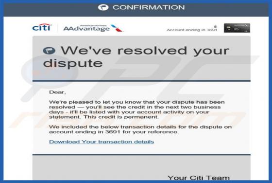CitiBank Email Virus