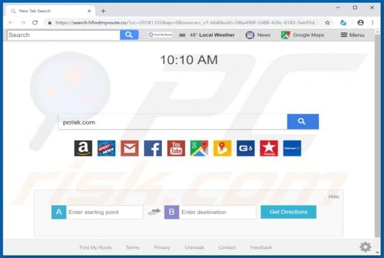 Search.hfindmyroute.co Redirect