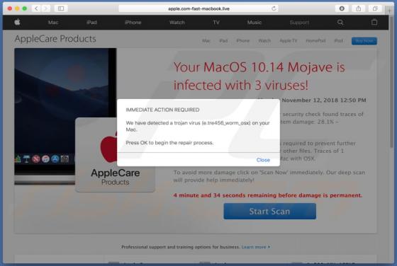 Your MacOS 10.14 Mojave Is Infected With 3 Viruses! POP-UP Scam (Mac)
