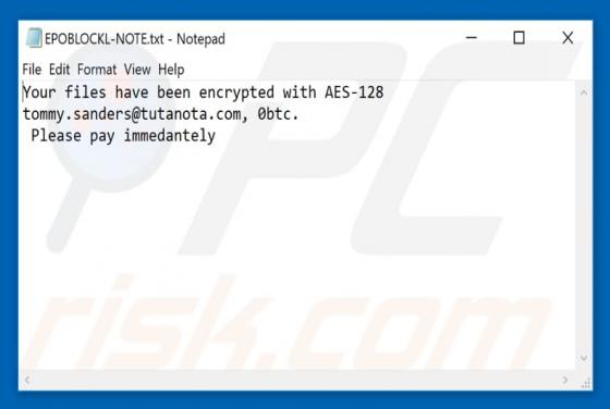 Epoblockl Ransomware