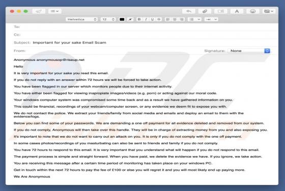 Important For Your Sake Email Scam