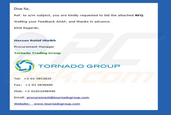 Tornado Group Email Virus