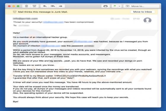 Member Of An International Hacker Group Email Scam