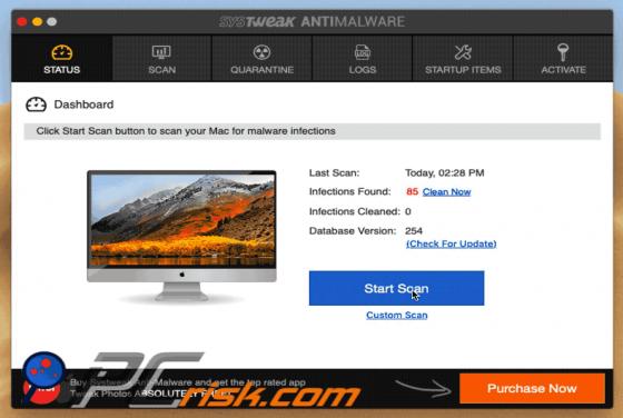 SysTweak AntiMalware Unwanted Application (Mac)