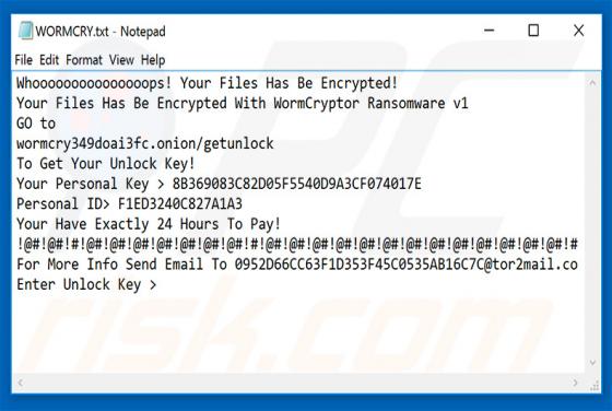 WORMCRYPT0R Ransomware