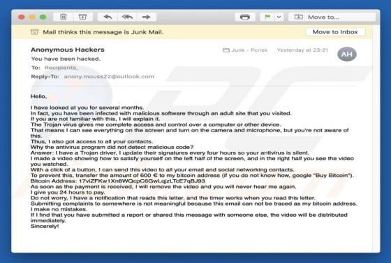Looked At You For Several Months Email Scam