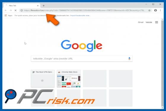 Fireaction.fun POP-UP Redirect