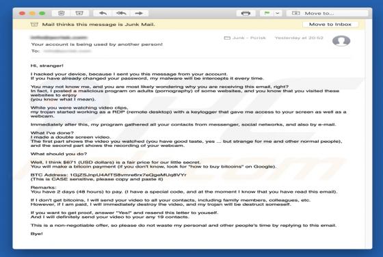 I Hacked Your Device Email Scam