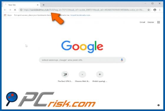 Sandsitedrhec.club POP-UP Redirect