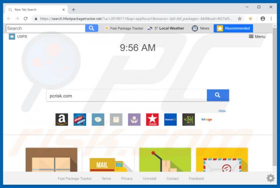 Search.hfastpackagetracker.net Redirect