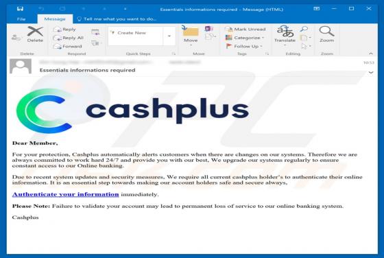 Cashplus Email Scam