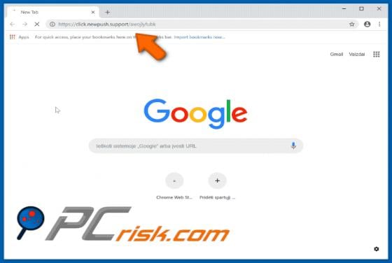 Newpush.support POP-UP Redirect