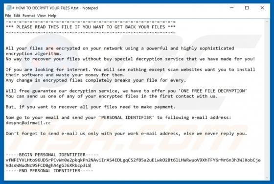 DESYNC Ransomware