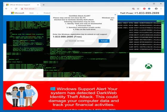 DarkWeb Attack ALERT POP-UP Scam