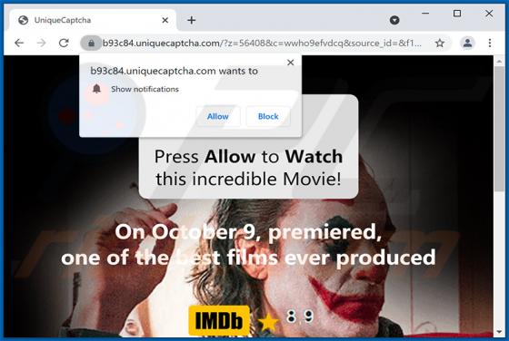 Uniquecaptcha.com POP-UP Redirect