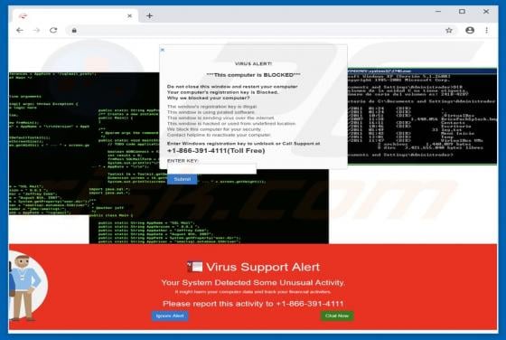 Virus Support Alert POP-UP Scam