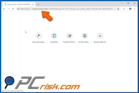 Supervicesfun.club POP-UP Redirect