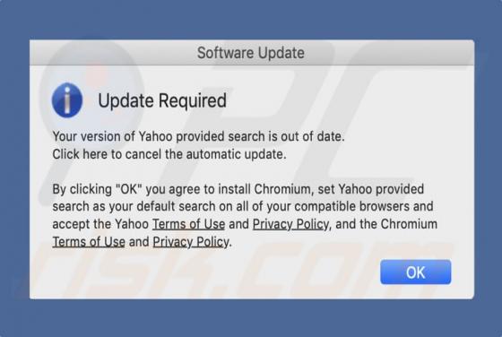 Your Version Of Yahoo Search Is Out Of Date POP-UP Scam (Mac)