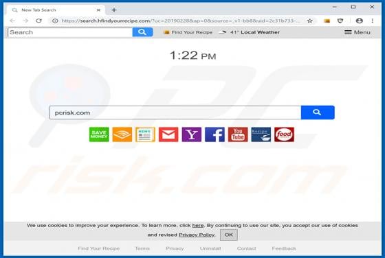 Search.hfindyourrecipe.com Redirect