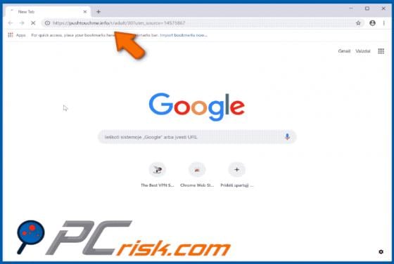 Pushtouchme.info POP-UP Redirect