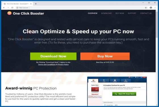 One Click Booster Unwanted Application